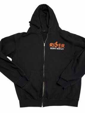 Dierks Bentley RISER Tour Black Full Zip Hoodie Sweatshirt Adult Size M